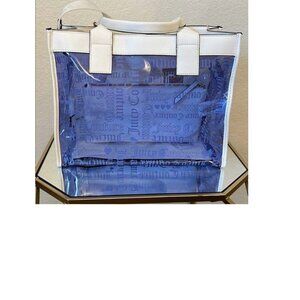 ***NWT*** Juicy Couture Blue and White See PVC Tote WITH Clutch Inside